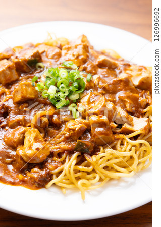 Delicious Chinese food: Mapo Yakisoba Delicious Chinese food: Mapo Yakisoba 126996692