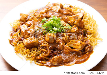 Delicious Chinese food: Mapo Yakisoba Delicious Chinese food: Mapo Yakisoba 126996694
