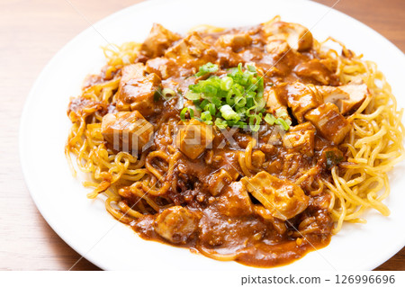 Delicious Chinese food: Mapo Yakisoba Delicious Chinese food: Mapo Yakisoba 126996696