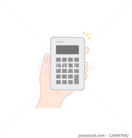 Simple calculator line icon (vector, monochrome) 126997042