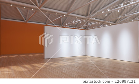 Gallery Space Orange Feature Wall 126997121