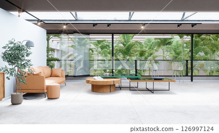 Open Living Space Glass Walls 126997124