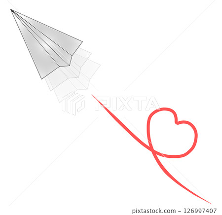Paper airplane heart mark 126997407