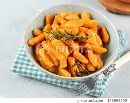 Pumpkin potato gnocchi easy Italian autumn recipe with hokkaido squash Pumpkin potato gnocchi easy Italian autumn recipe with hokkaido squash 126998269