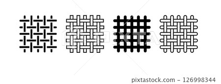 Textile fabric icons. Textile symbol. Interlacing of fibers. Vector 126998344