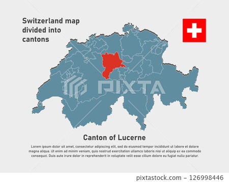 Vector map of Switzerland - Canton of Lucerne Vector map of Switzerland - Canton of Lucerne 126998446