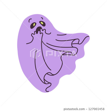 Cute ghost cartoon vector illustration Cute ghost cartoon vector illustration 127001458