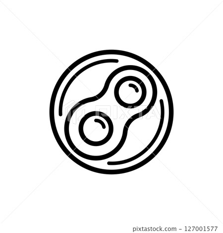 Simple and cute fried egg icon 127001577