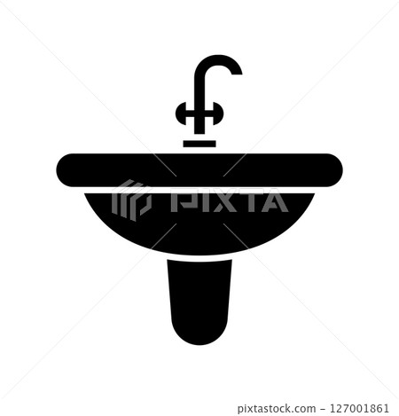 Modern bathroom sink icon silhouette 127001861