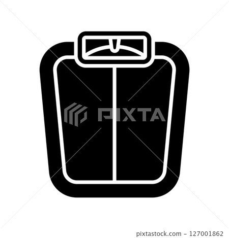 Bathroom floor scale silhouette icon Bathroom floor scale silhouette icon 127001862