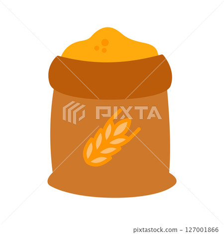 Sack icon full of wheat or flour - Stock Illustration [127001866] - PIXTA