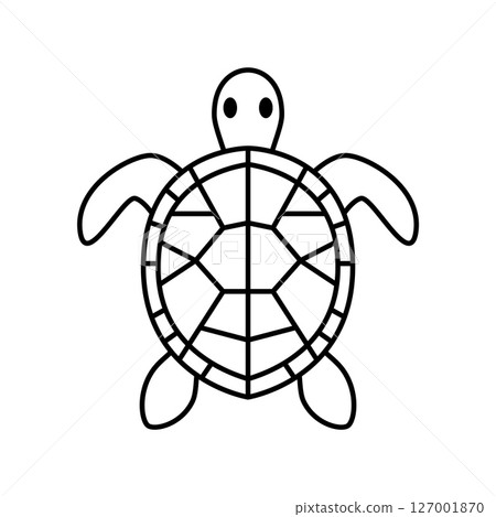 Simple turtle icon with shell pattern 127001870