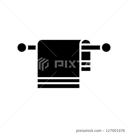 Bath towel icon silhouette Bath towel icon silhouette 127001876
