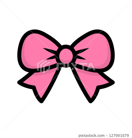 Ribbon bow with a dark outline, perfect for celebratory designs. Ribbon bow with a dark outline, perfect for celebratory designs. 127001879