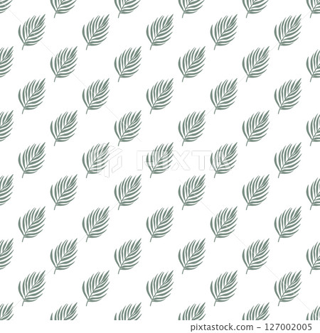 Seamless tropical pattern with exotic palm leaves. Botanical vector design perfect for vintage foliage backgrounds and tropical-themed projects Seamless tropical pattern with exotic palm leaves. Botanical vector design perfect for vintage foliage backgrounds and tropical-themed projects 127002005