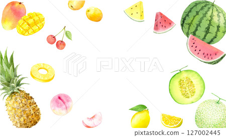水彩夏季水果框架 127002445