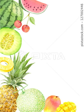 水彩夏季水果框架 127002446