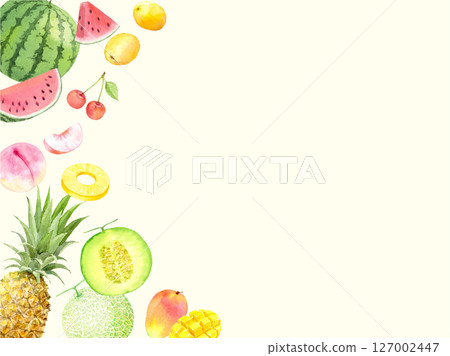 水彩夏季水果框架 127002447