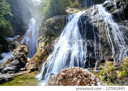 Sanbontaki waterfall in early summer, Matsumoto City, Nagano Prefecture 127002693