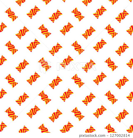 Wrapped Candy in bright colors seamless pattern. Doodle sweet treat for holiday themes. Orange, yellow and red stripes. Repeating Candy image perfect for Valentine or Candy artwork, wrapping paper. Wrapped Candy in bright colors seamless pattern. Doodle sweet treat for holiday themes. Orange, yellow and red stripes. Repeating Candy image perfect for Valentine or Candy artwork, wrapping paper. 127002814