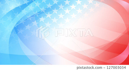 American flag in red and blue colors with stripes and stars. 127003034