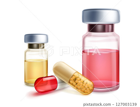 Assorted medical vials and pills. Assorted medical vials and pills. 127003139