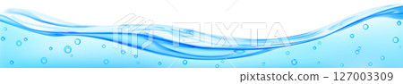 Translucent water wave with air bubbles Translucent water wave with air bubbles 127003309