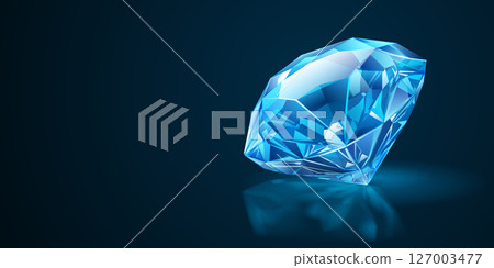 Blue gemstone on a dark background. Blue gemstone on a dark background. 127003477