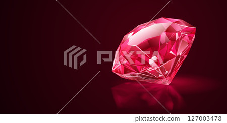 Red gemstone on a dark background. Red gemstone on a dark background. 127003478