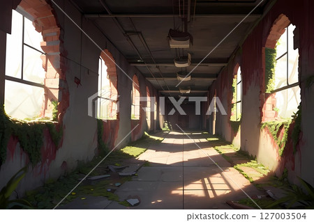 遊戲背景：恐怖式廢棄建築走廊地牢迷宮，地下迷宮，迷宮，地下迷宮，地下，拉比 127003504