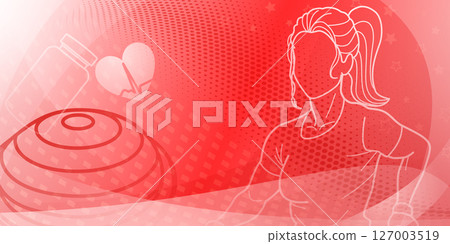 Fitness themed background in red. Fitness themed background in red. 127003519