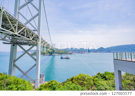(Yamaguchi Prefecture) View of the Kanmon Straits and Kanmon Bridge from Dannoura PA 127003577