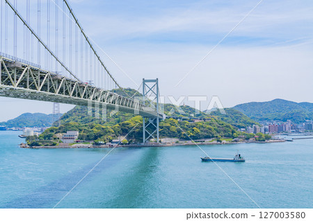 (Yamaguchi Prefecture) View of the Kanmon Straits and Kanmon Bridge from Dannoura PA 127003580