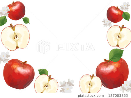 水彩蘋果框架 127003863