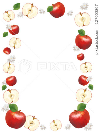 水彩蘋果框架 127003867