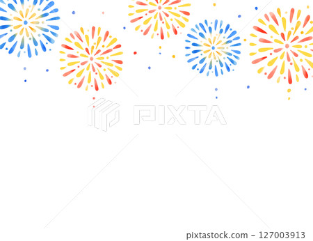 Colorful watercolor fireworks frame Colorful watercolor fireworks frame 127003913