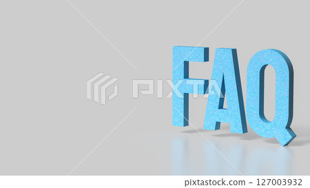 The Blue FAQ on white background 3d Rendering. 127003932