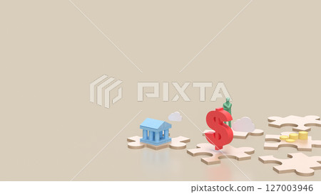 The Wood Jigsaw and Business icon image 3d Rendering. The Wood Jigsaw and Business icon image 3d Rendering. 127003946