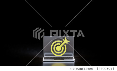The Blue eye Target on Laptop for Business concept 3d Rendering. The Blue eye Target on Laptop for Business concept 3d Rendering. 127003951