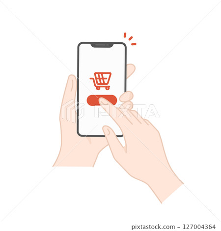 智慧型手機購物向量圖示素材（平面設計） 127004364