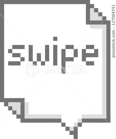 retro game 8bit pixel art swipe speech bubble balloon, flat design png illustration retro game 8bit pixel art swipe speech bubble balloon, flat design png illustration 127004741