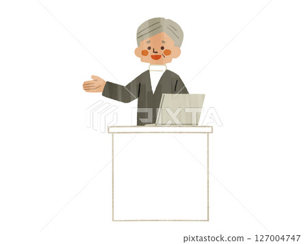 A man giving a lecture at a lecture table - Gash 127004747