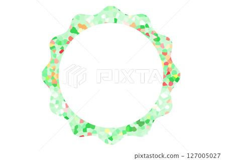 時尚可愛的聖誕花圈框架材質粉彩綠色彩色向量png 127005027