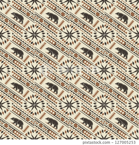 seamless pattern with geometric shapes, vector illustration 127005253