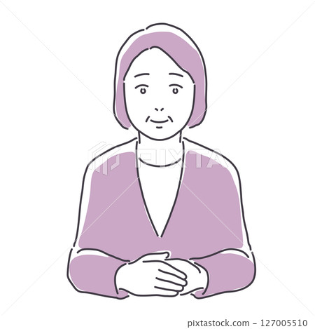 穿著西裝，雙手交叉的中年婦女 127005510