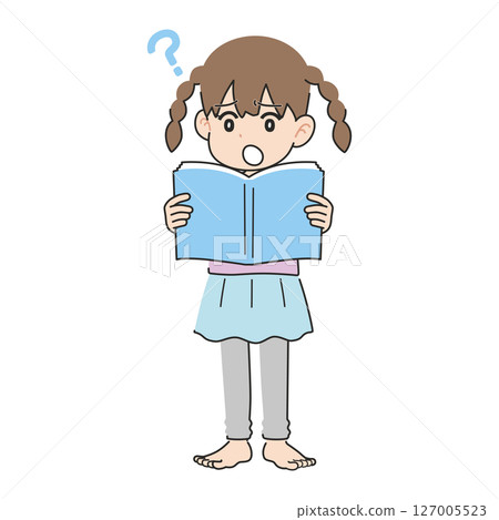 女孩大聲朗讀課本——我不擅長 127005523