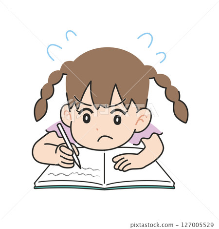 A girl studying hard A girl studying hard 127005529