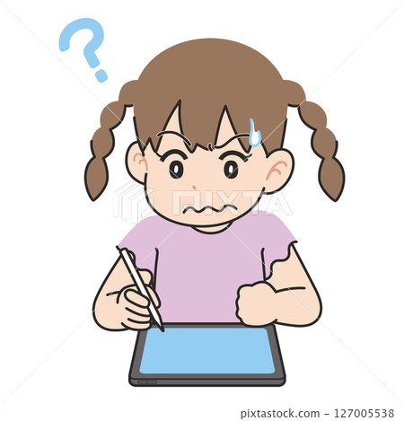 不懂學習平板電腦的女孩 127005538