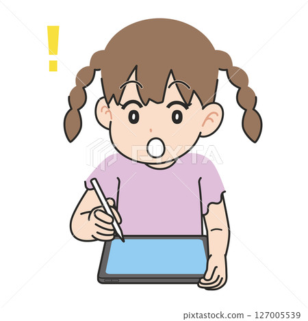 了解她的學習平板電腦的女孩 127005539
