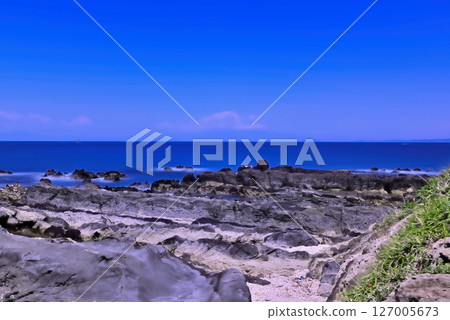 荒崎里亞斯海岸的三浦半島風景 長曝光攝影 127005673